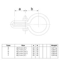 Doos Gaasbevestigingsclip enkel-D / 42,4 mm (100 stuks)